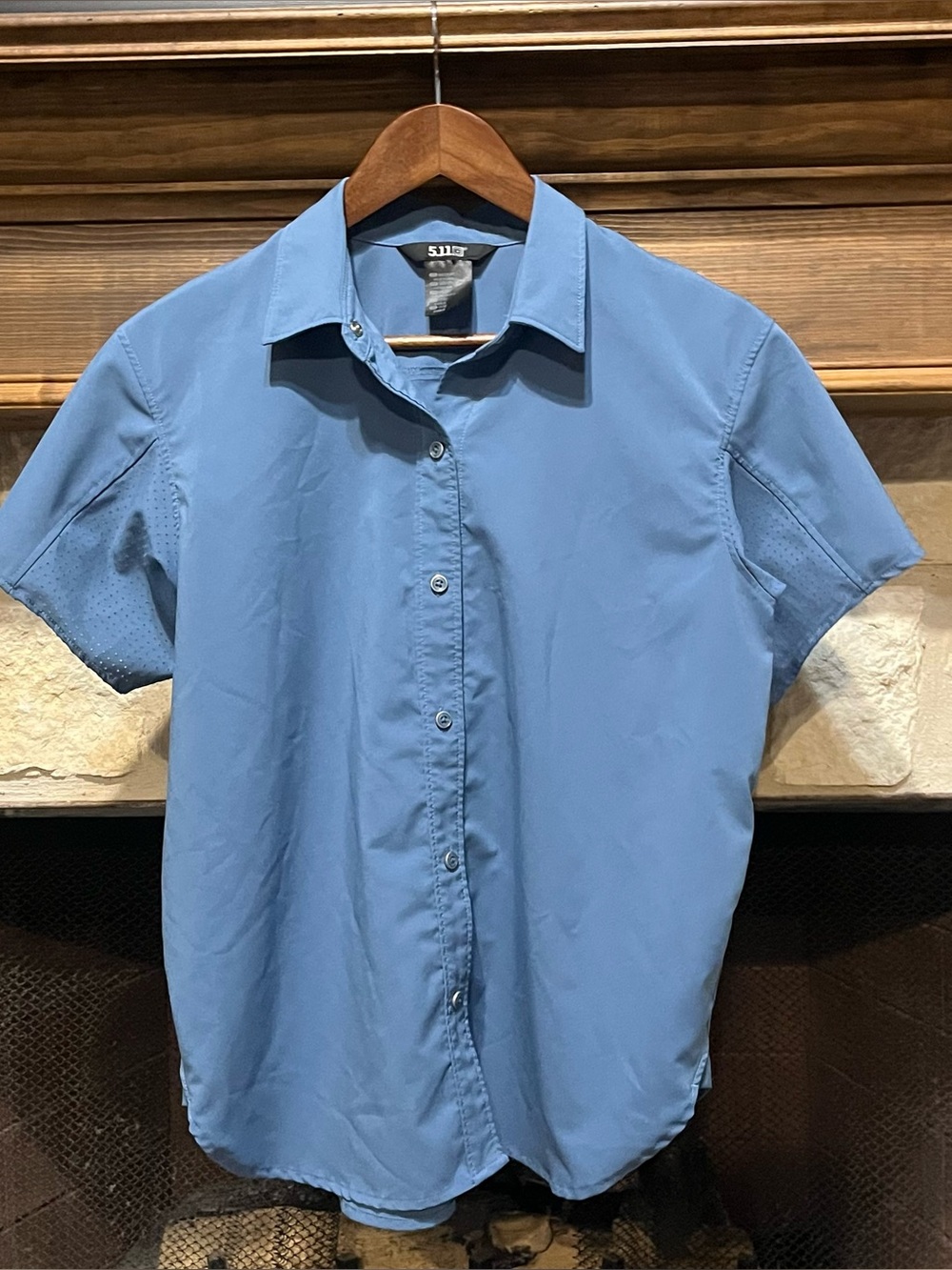 5.11 Tactical Women's Juliett Snap Woven Shirt Blue Short Sleeve Size M